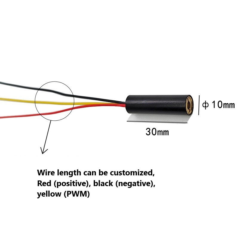 10X30mm laser module 980nm 5mW dotted red laser module customized