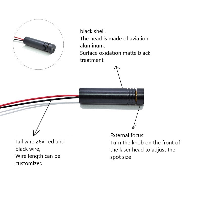 12X50mm 650nm5mW laser 12V24V wide voltage red line laser module